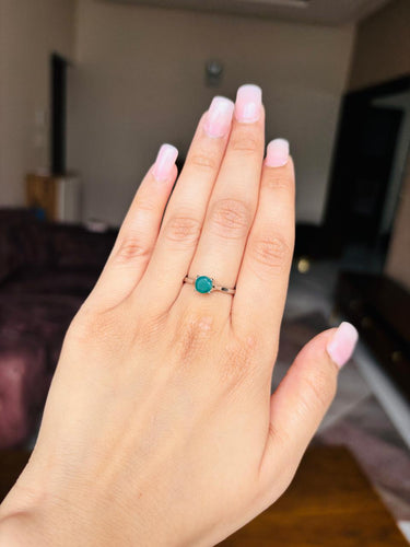 925 Silver Emerald Ring